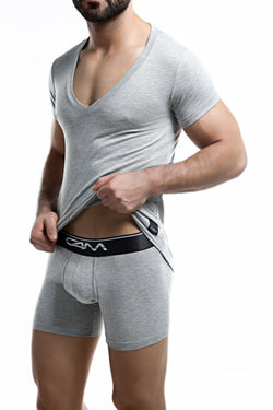 C4M Grey Deep V Neck Shirt thumbnail 2