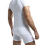 C4M White Deep V Neck Shirt