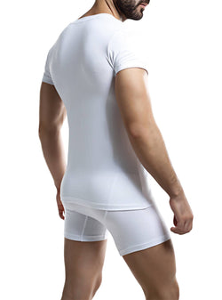 C4M White Deep V Neck Shirt thumbnail 3