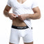 C4M White Deep V Neck Shirt