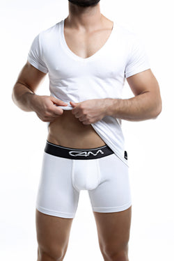 C4M White Deep V Neck Shirt thumbnail 2