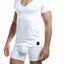 C4M White Deep V Neck Shirt