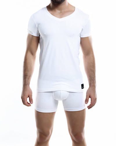 C4M White V Neck Shirt