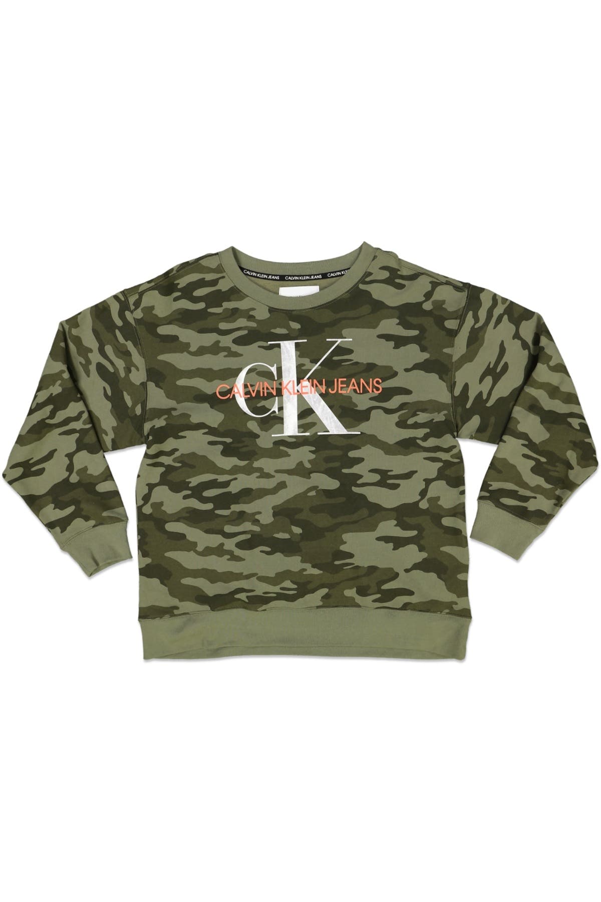 CALVIN KLEIN CAMO PULLOVER CREW GREEN