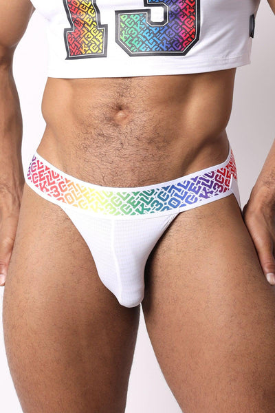 CB13 Pride White 22 Jockstrap