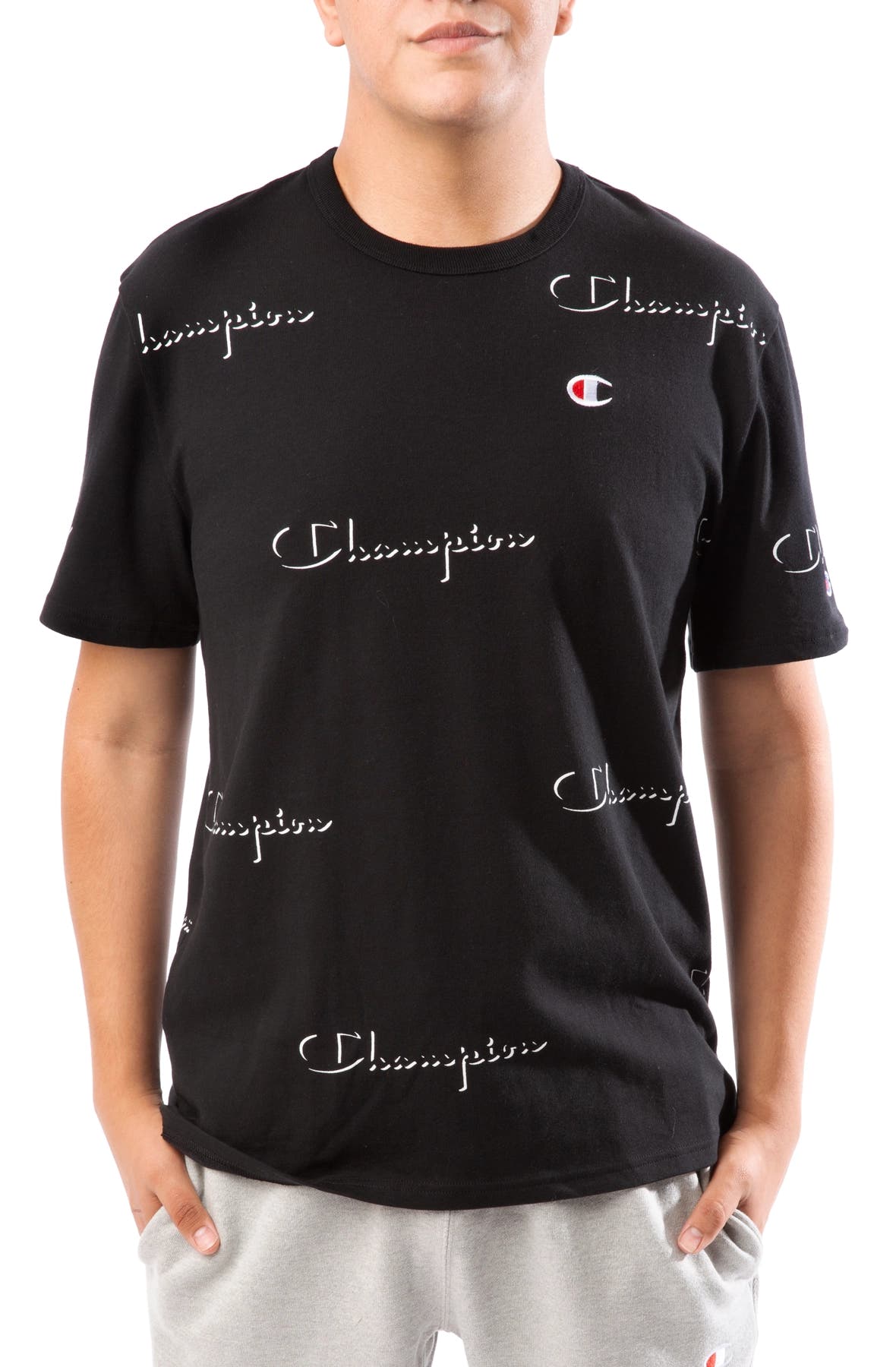 CHAMPION Heritage AOP Short Sleeve Tee black