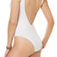 California Waves Arctic White Ribbed Lace-Up Cheeky High Leg Swimsuit