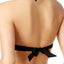 California Waves Black Embroidered Push-Up Halter Bikini Top
