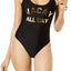 California Waves Black Metallic Graphic Cheeky Swimsuit