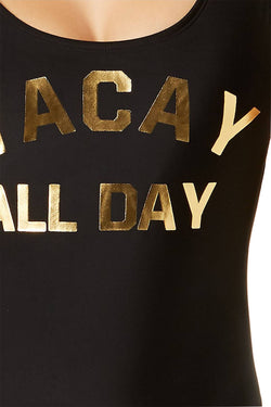 California Waves Black Metallic Graphic Cheeky Swimsuit thumbnail 2
