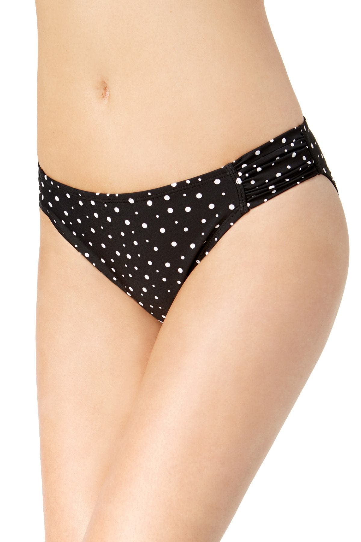 California Waves Black/White Space Dot Side-Tab Bikini Bottom