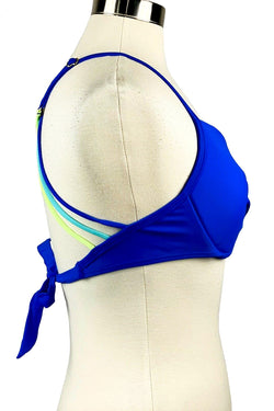 California Waves Blue Twist-Front Underwire Push-Up Bikini Top thumbnail 3