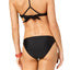 California Waves Crochet Trim Hipster Bikini Bottom in Black
