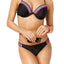 California Waves Crochet Trim Hipster Bikini Bottom in Black