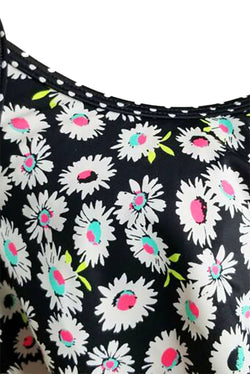 California Waves Juniors' Daisy Duke Racerback Flounce Bikini Top in Black/Neon thumbnail 3