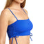 California Waves Juniors' Ribbed Adjustable Side-tie Bandeau Bikini Top Blue