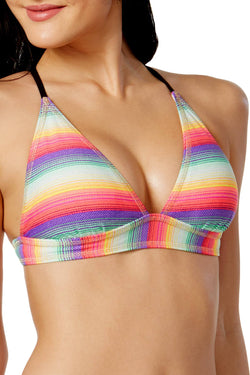 California Waves Multicolor Cross-Back Bikini Top thumbnail 1