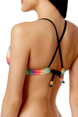 California Waves Multicolor Cross-Back Bikini Top thumbnail 2