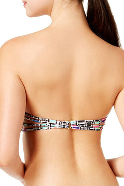 California Waves Multicolor Sea Glass Strappy Underwire Pushup Bikini Top thumbnail 2