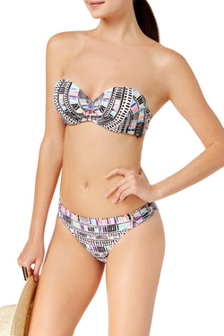 California Waves Multicolor Sea Glass Strappy Underwire Pushup Bikini Top thumbnail 4