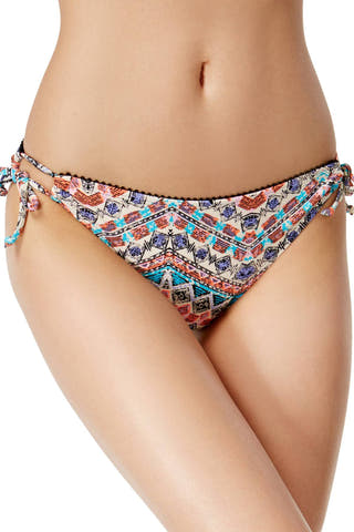 California Waves Multicolor Tribal Print Keyhole Hipster Bikini Bottom