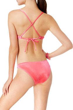 California Waves Pink Velvet Hipster Bikini Bottom thumbnail 4