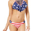 California Waves Red/White/Blue Americana Strappy Flounce Bikini Top