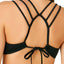 California Waves Ribbed Strappy Back Bralette Bikini Top in Black