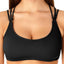 California Waves Ribbed Strappy Back Bralette Bikini Top in Black