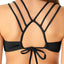 California Waves Ribbed Strappy Back Bralette Bikini Top in Black