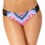 California Waves Under The Sun Printed Strappy Bikini Bottom in Multicolor