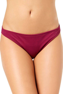 California Waves Wine Ribbed Bikini Bottom thumbnail 1