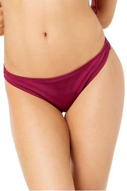 California Waves Wine Ribbed Bikini Bottom thumbnail 2