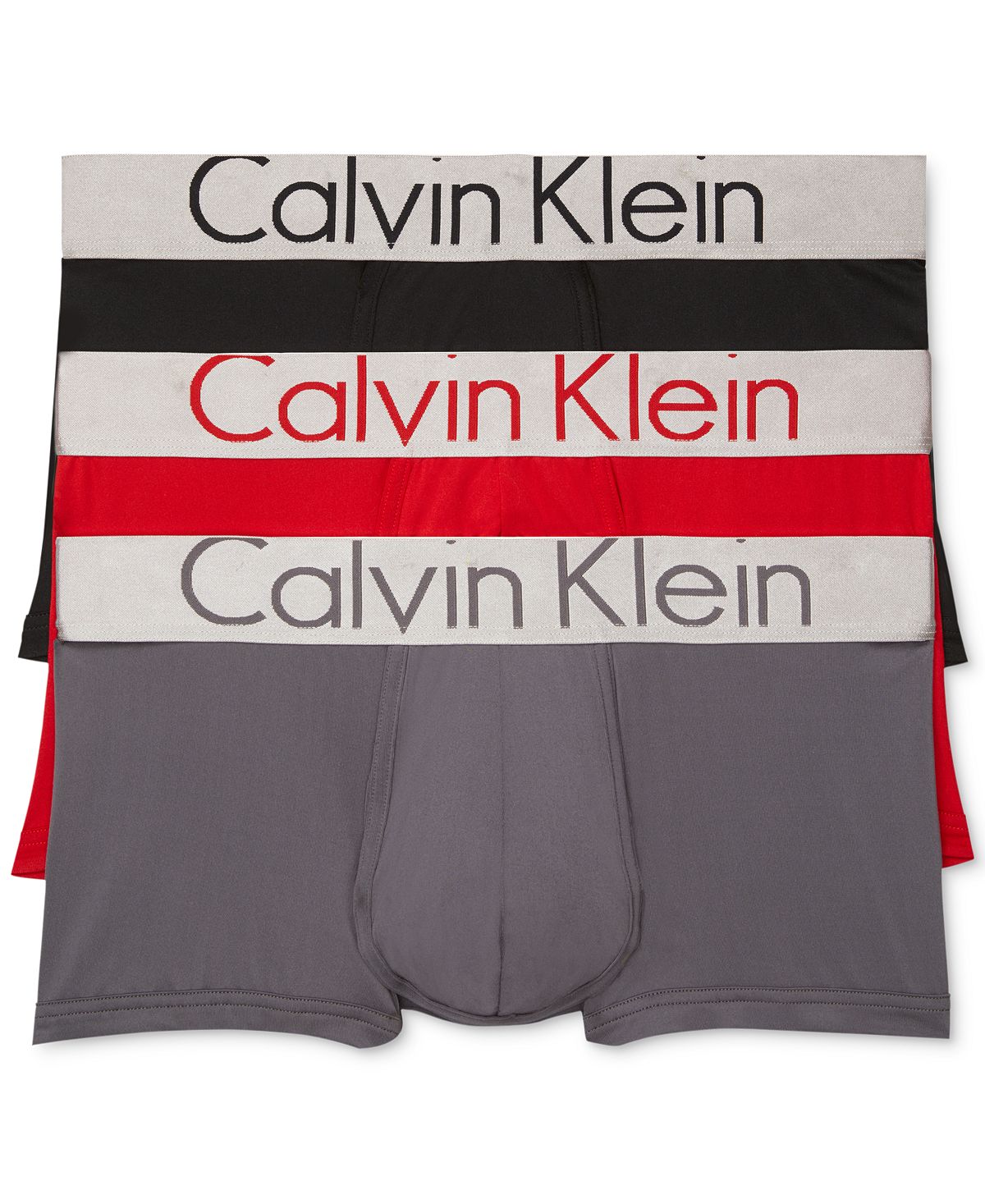Calvin Klein 3-pk. Steel Low-rise Trunks Black/Red/Cement