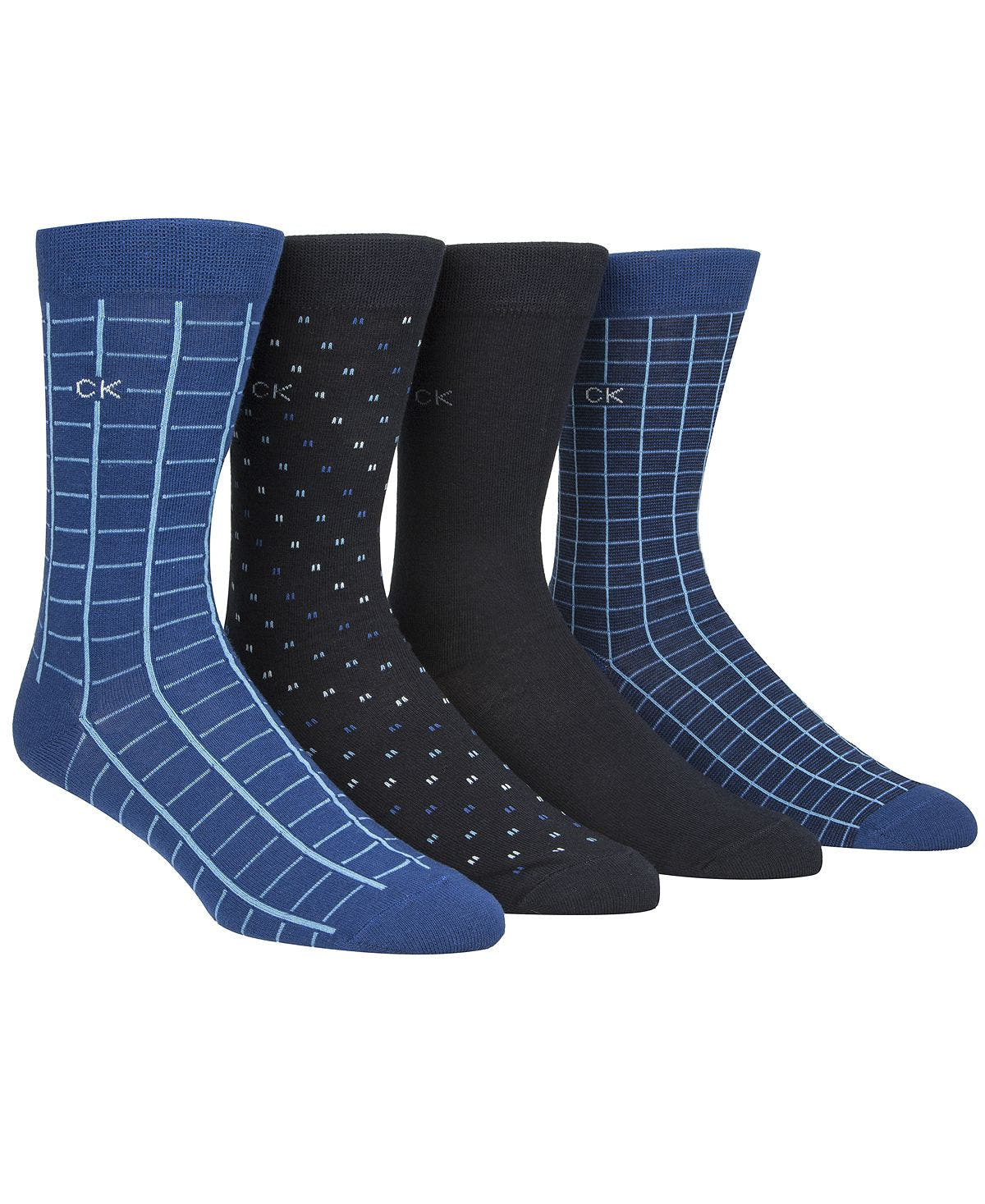 Calvin Klein 4-pk. Printed Crew Socks Navy Peony