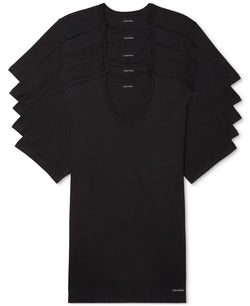 Calvin Klein 5-pk. Cotton Classics Slim V-neck Undershirts Black thumbnail 1