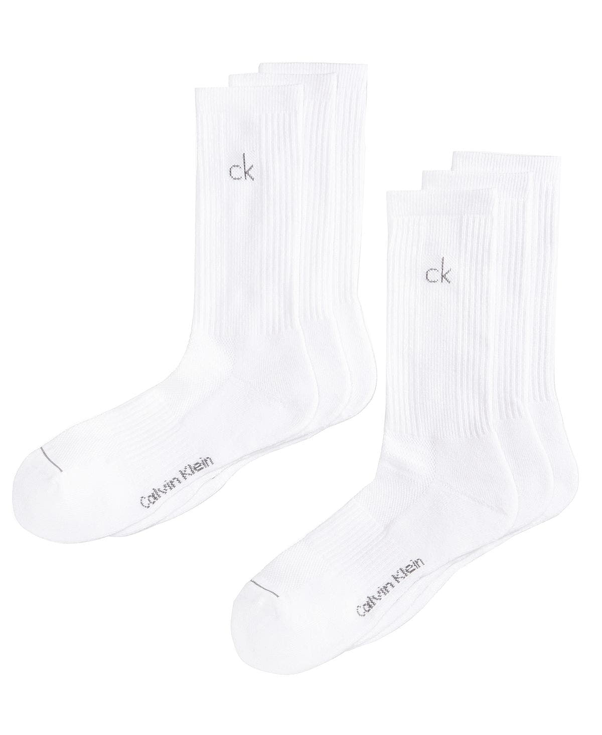 Calvin Klein Athletic Performance Crew Socks 6-pack White
