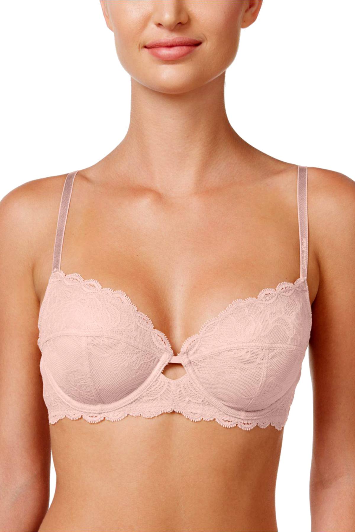 Calvin Klein Attract-Pink Seductive-Comfort With Lace Full-Coverage Bra