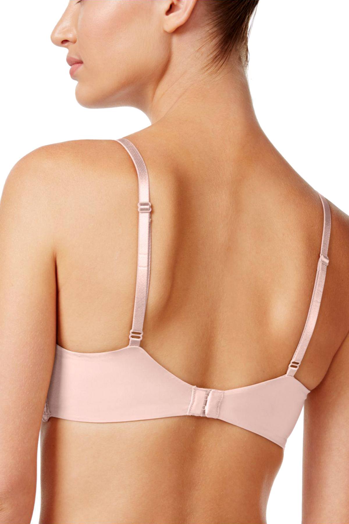 Calvin Klein Attract-Pink Seductive-Comfort With Lace Full-Coverage Bra