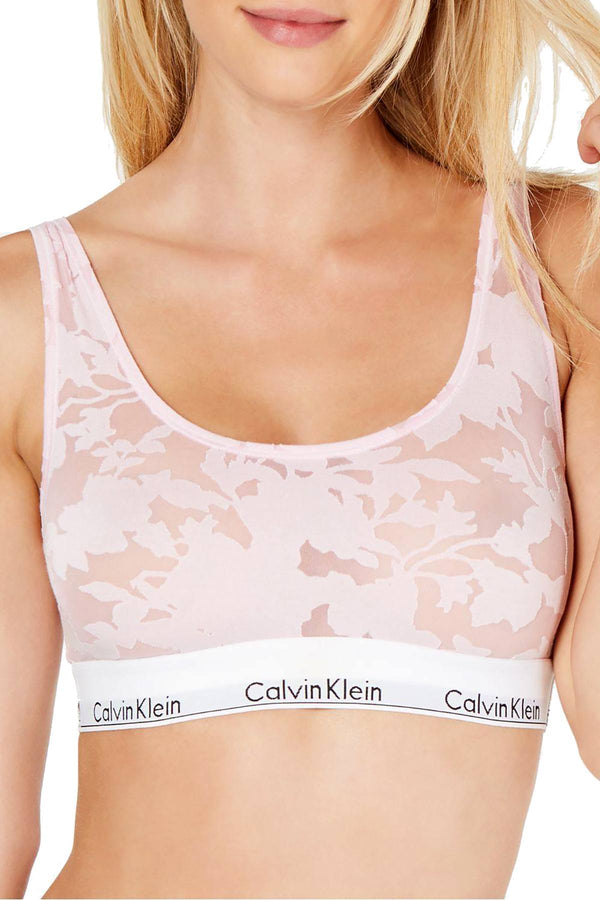 Calvin Klein Aurelie Floral Burnout Modern Printed Unlined Modal Blend Bralette