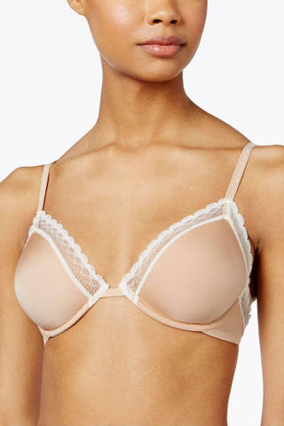 Calvin Klein Bare-Nude Signature Lace-Trim Bra