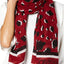 Calvin Klein Barn Red Leopard Pleated Scarf