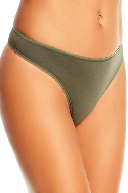 Calvin Klein Beetle-Green Form Cotton Thong thumbnail 3