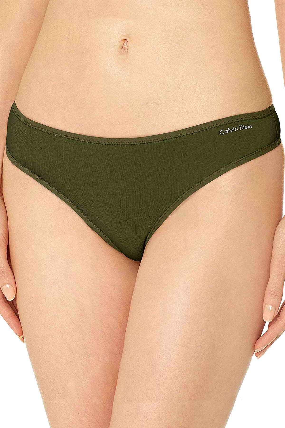Calvin Klein Beetle-Green Form Cotton Thong