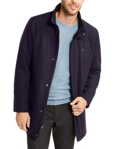 Calvin Klein Big & Tall Classic Wool Overcoat True Navy thumbnail 1