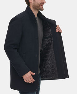 Calvin Klein Big & Tall Classic Wool Overcoat True Navy thumbnail 4