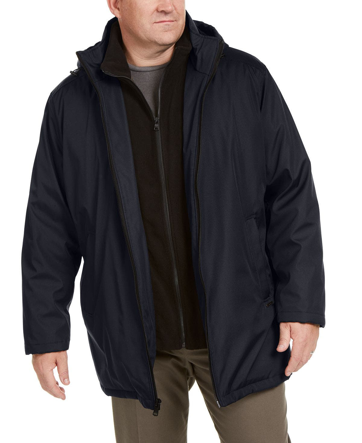 Calvin Klein Big & Tall Ripstop Jacket With Fleece Bib Rich Indigo