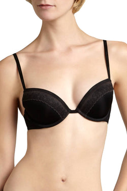 Calvin Klein Black/Black Perfectly-Fit Signature Push-Up Bra thumbnail 1