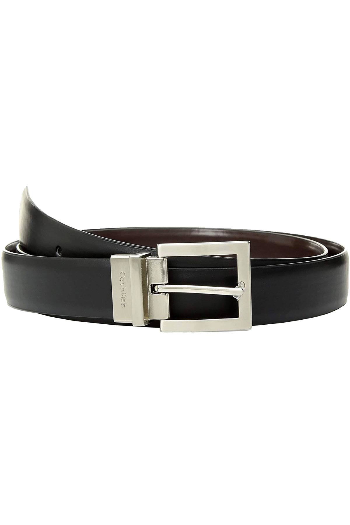 Calvin Klein Black/Brown Smooth Reversible Pant Belt