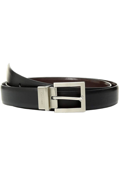 Calvin Klein Black/Brown Smooth Reversible Pant Belt